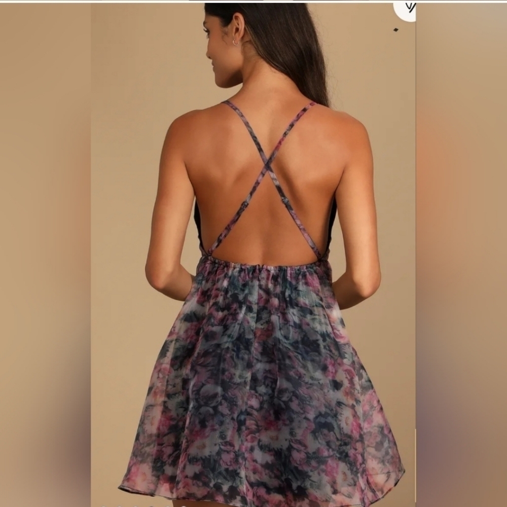 NWT Lulus Cultivate Your Love Floral Organza Dress - Picture 2 of 8